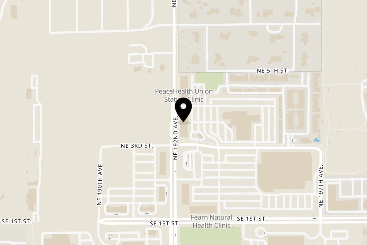 Map showing the location of Mighty Munch Mtn Curry Pizza Camas on 301 NE 192nd Ave #208 in Camas