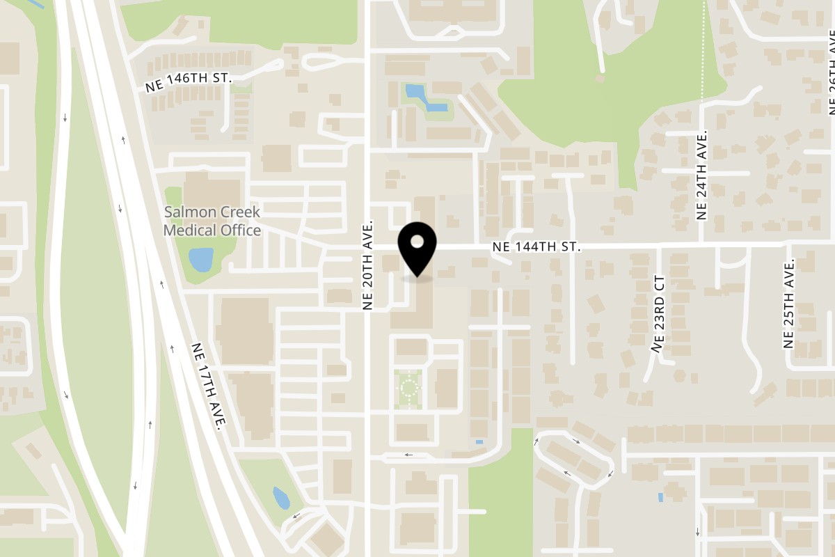 Map showing the location of Mighty Munch Mtn Curry Pizza Salmon Creek - Mighty Munch Mtn on 14313 NE 20th Ave in Vancouver